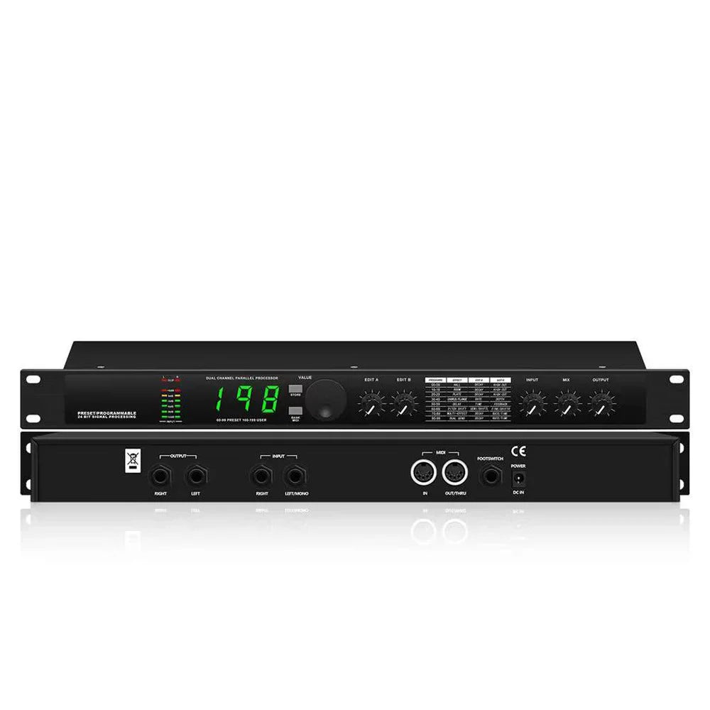Dual-Channel Programmable Digital Effector 24-Bit Signal Processing Reverb Delay Ktv Stage Performance Effector