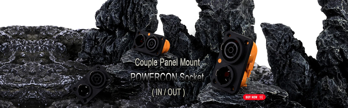 1pc 3Pins Male Powercon Power Supply Plug Industrial Audio LED Large Screen Lighting PA66 Material IP65 Grade