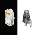 COMNEN 1-100pcs RJ45 Cat6/6a Pass Through Connectors Strain Relief Boots EZ to Crimp Modular Plug Connector Cable Plug Covers