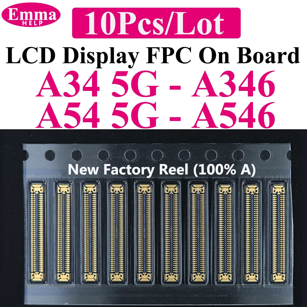 10pcs Connector FPC LCD Screen Motherboard For Samsung A15 A55 A35 A25 A05 A54 A34 A24 A14 A04  Display FPC On Board  78pin