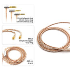 8 Core Silver Plated 2.5/3.5/4.4mm Balanced Cable To MMCX Connector Hifi Upgrade Cable For SE215 SE315 SE535 SE846