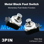 FILN SPST Momentary Soft Touch Push Button Stomp Foot Pedal Switch Electric Guitar Switch OFF-Momentary ON