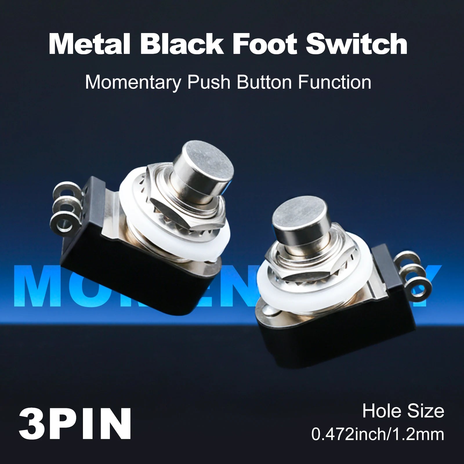 FILN SPST Momentary Soft Touch Push Button Stomp Foot Pedal Switch Electric Guitar Switch OFF-Momentary ON