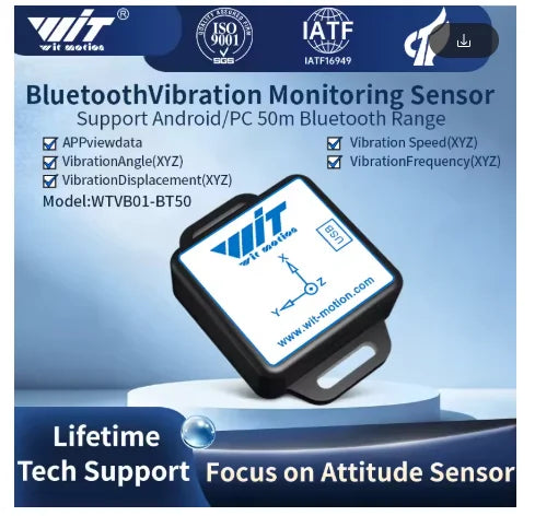 WitMotion WTVB01-485 IPX8 Vibration Sensor 3axis (XYZ) Modbus Vibration Analyzer Displacement(Acceleration +Speed+Amplitude)