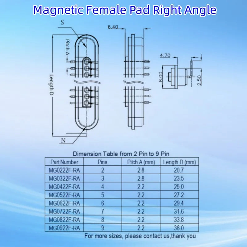 Waterproof Magnetic Pogo Pin 4 Position Cable Connector High Current 3A USB Type-C 2.2 MM THT Spring Loaded Strong Force 500G