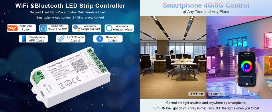 UL Listed COB LED Strip Light 320 480 LEDs/m 16.4ft High Density Flexible Tape Ribbon 3000-6500K RA90 Led Lights DC12V 24V