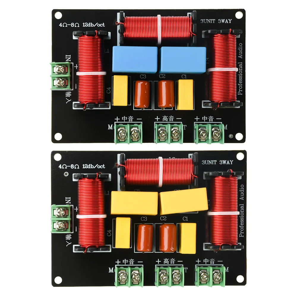 200W Crossover 3 Way Home Theater Treble Bass Audio Sound Speaker Amplifier Frequency Divider Filter 3 Way Crossover