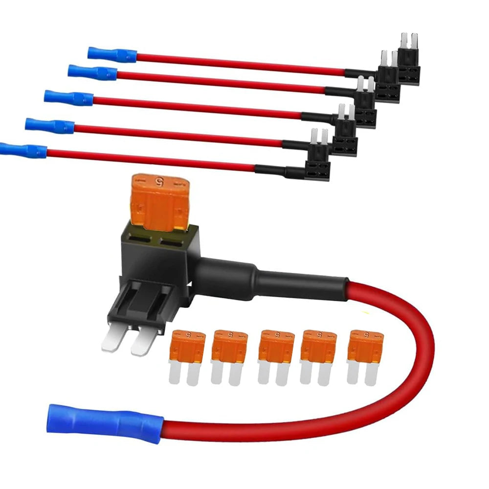 Micro2 Fuse Taps - Upgraded RV Camper Inline Fuse Tap, 12V ATR Add-a-Circuit Blade Fuse Tap Adapter with 5 Amp Micro2 Fuse