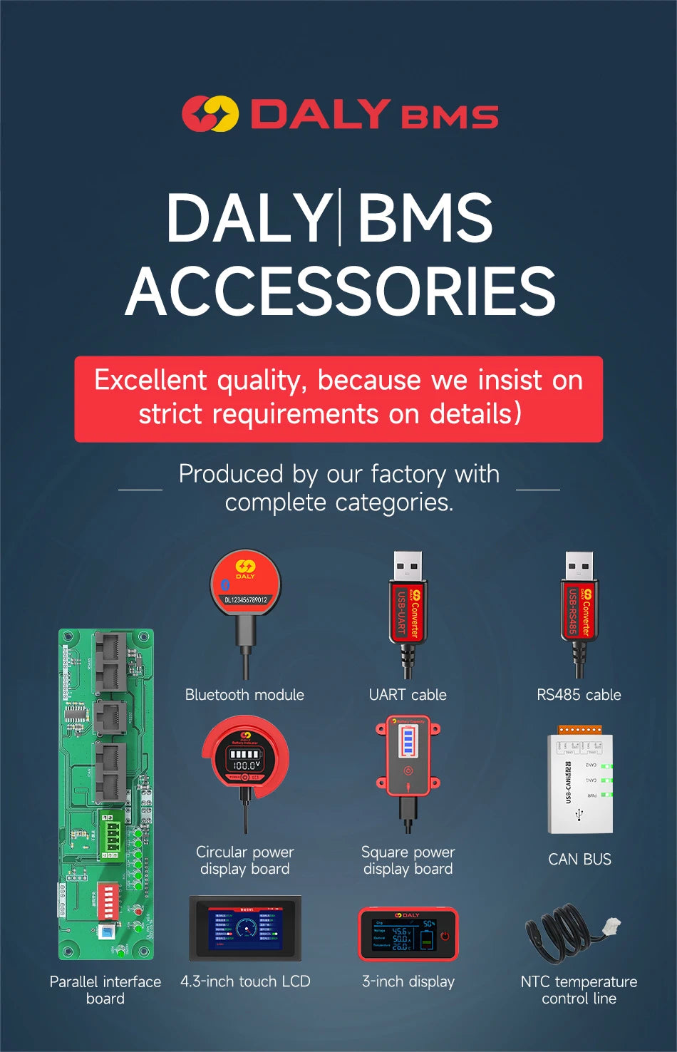 Daly BMS Smart BMS WIFI Module Battery Accessories Parts Bluetooth USB to RS485 to UART Power Dispaly Board Customized OEM