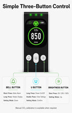 FABISENSE PTH-253N Plug-in CO2 Detector NDIR Air Quality Monitor 400-5000 PPM with Color Display and Adjustable Alarm