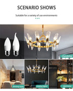 6Pcs  led Light bulb E14 E27 LED Lamp Indoor Warm Cold White Light 3W 6W 9W 12W 15W 220V LED Candle Bulb Home Decor Chandelier
