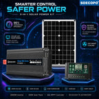 Off-Grid Solar Power Generation System 20000W Peak 2000W Rated Inverter 500W Panel With MPPT Controller for RV Outdoor Household