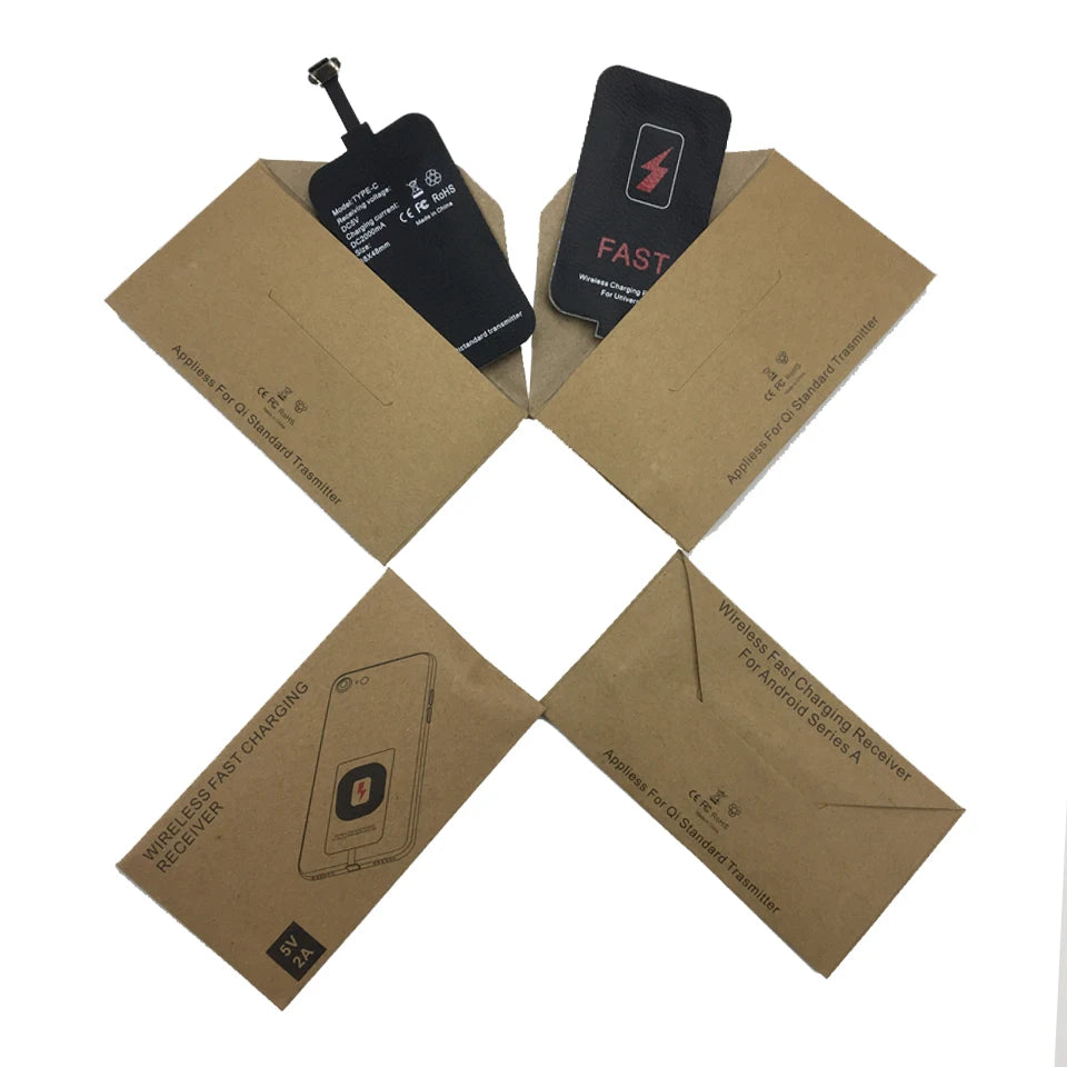 10W 5V Wireless Receiver Coil for IPhone5 6 7 Type C Universal Wireless Charging Adapter for Samsung Huawei Xiaomi