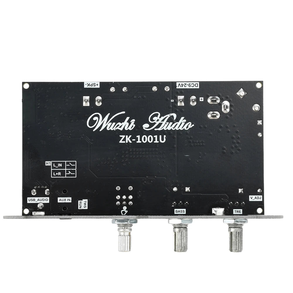 ZK-1001U TPA3116D2 Mono 100W Bluetooth 5.3 Amplifier Board 9-24V Boost AUX USB Bass Treble for DIY TWS Speaker