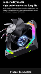 UPSIREN ZF-120 Computer Chassis Fan 12cm ARGB 4 Pin PWM Quiet Cooling Fan 12V Large Air Volume 45CFM/600-1500RPM