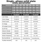 10A SSR 25A Solid State Relay 40A Output 3-32VDC 24-480VAC 220V Single Phase DC TO AC 40A Relay SSR HeatSink SSR 40DA