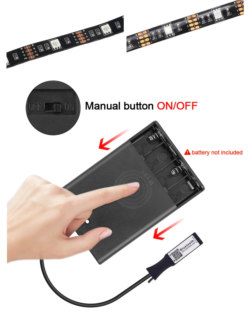 USB Bluetooth RGB Led Strip Light Battery Powered Scooter Flexible Diode Tape Led Backlight For Bicycle Skateboard Bike Lighting