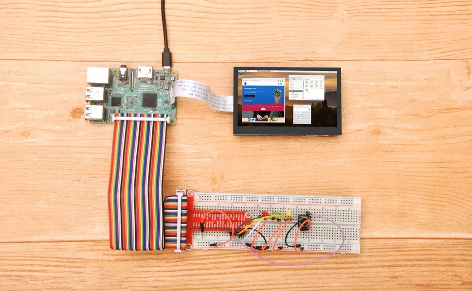 OSOYOO 4.3 Inch IPS RPi5 LCD Capacitive Touch Screen Display 800×480 DSI Interface for Raspberry Pi 5 4 3 2 Model B A