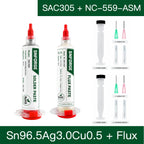 SAC305 Solder Paste Welding Tin Sn99Ag0.3Cu0.7 Sn96.5Ag3.0Cu0.5 BGA Welding PCB SMD SMT Flux Lead-Free Soldering Repair No-clean