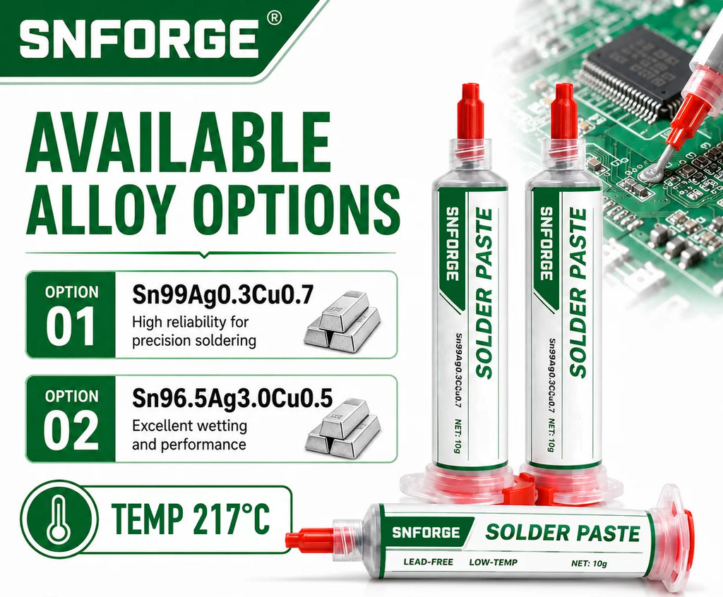 SAC305 Solder Paste Welding Tin Sn99Ag0.3Cu0.7 Sn96.5Ag3.0Cu0.5 BGA Welding PCB SMD SMT Flux Lead-Free Soldering Repair No-clean