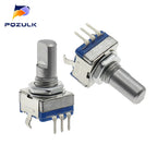 5PCS EC11 Audio Encoder 20 Position Rotary Encoder Code Switch 3Pin Plug-in Type 15mm Half Shaft
