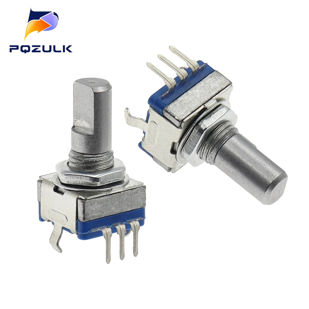 5PCS EC11 Audio Encoder 20 Position Rotary Encoder Code Switch 3Pin Plug-in Type 15mm Half Shaft
