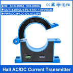 Split hall effect AC/DC current transmitter open loop current transducer sensor 4-20mA output 0-100A, 0-200A, 0-500A, 0-1000A