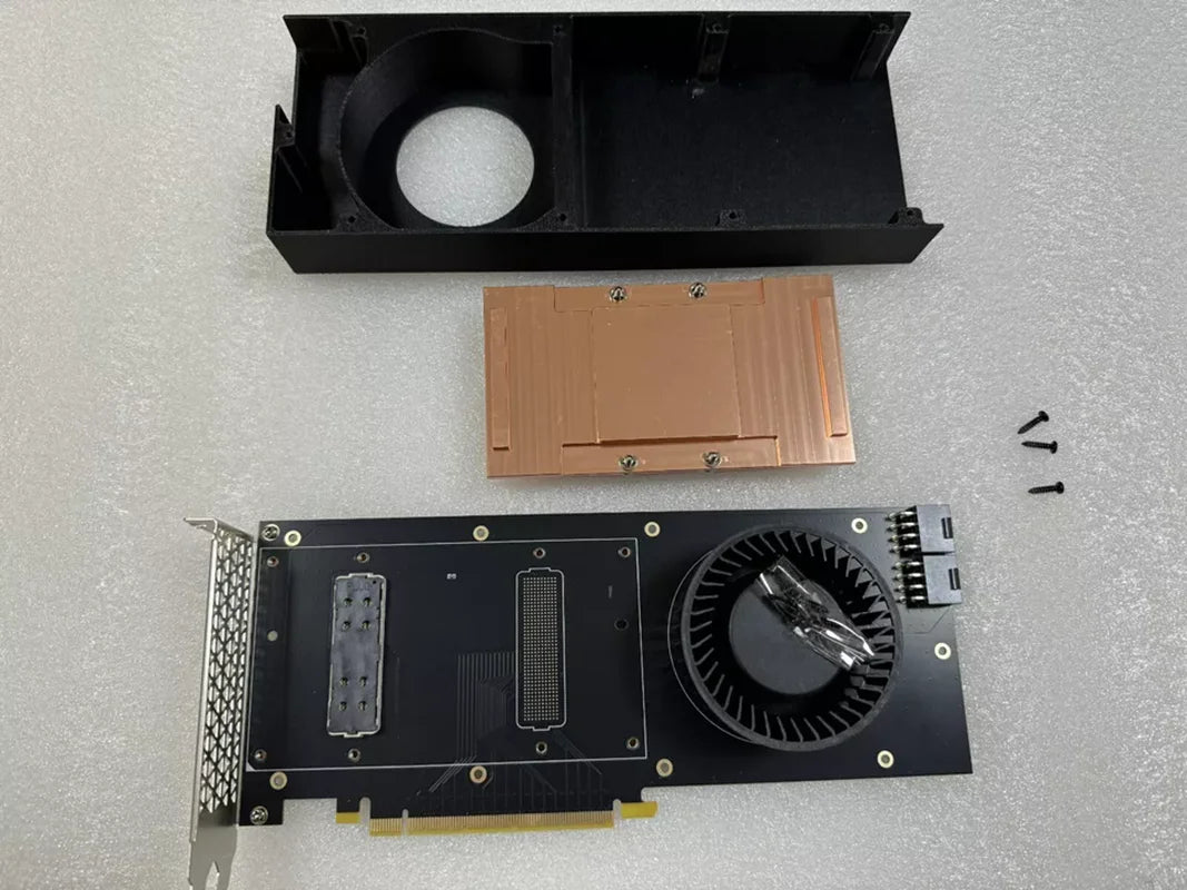 V100 SXM2 32g 16g to PCIe Adapter Card to PCIe Adapter Board, Pure Copper Cooling Turbofan and Adapter Card