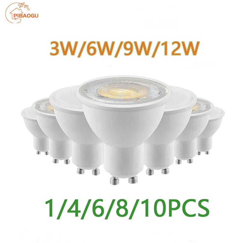 1-10PCS LED spot light GU10 AC220V LED energy saving bulb 3W 6W 9W 12W LED Lamp Spotlight Bulb 38 Degree lampara for home