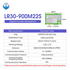 SX1262 LoRa Wireless Module 868Mhz 915Mhz 433 475Mhz DX-LR30 22dBm 8KM Long Range SMD RF Module Power Supply