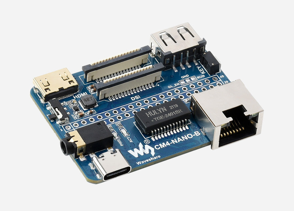 Raspberry Pi Compute Module 4 Nano Base Board (B) Same Size as the CM4 Base Board with Pin Header for Compute Module 4 Lite/eMMC