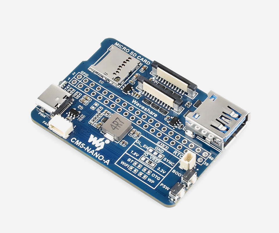 Nano Base Board (A) / (B) for Raspberry Pi Compute Module 5 Lite / EMMC Same Size as CM5 Waveshare CM5-NANO-A-B