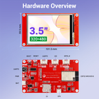 Popular Elecrow CrowPanel 3.5 inch ESP32 HMI 480x320 Display SPI TFT LCD Arduino/LVGL/Micropython Compatible Touch Screen