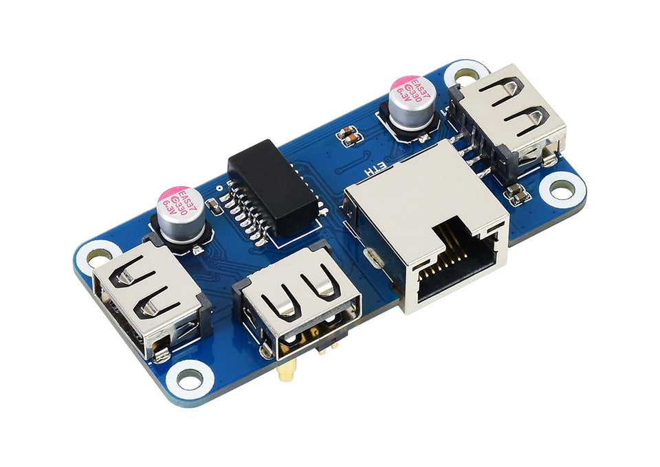 Raspberry Pi Zero 2 W Ethernet / USB HUB HAT (B) for Raspberry Pi Series 1 x RJ45 3 x USB 2.0 Interface for Raspberry Pi Zero