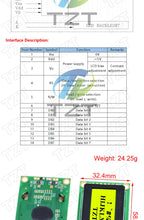 TZT LCD1602 LCD 1602 2004 12864 LCD Display Module Blue Green Screen 16x2 20X4 Character  HD44780 Controller