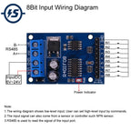 8Bit Low Level TTL to RS485 Converter Module MODBUS RTU PNP Switch Signal Collector DC 12V 24V