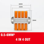 Wire Connector 2/3/4/5/6 Pin Universal Docking Fast Wiring Conductors Push-in Terminal Block Cable Splitter High Power Connector