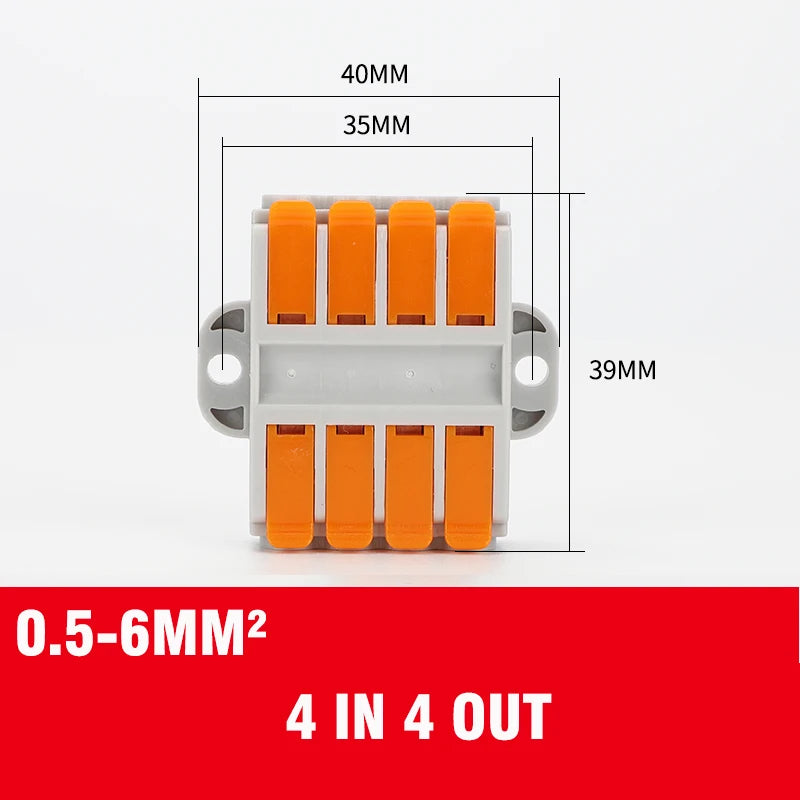 Wire Connector 2/3/4/5/6 Pin Universal Docking Fast Wiring Conductors Push-in Terminal Block Cable Splitter High Power Connector
