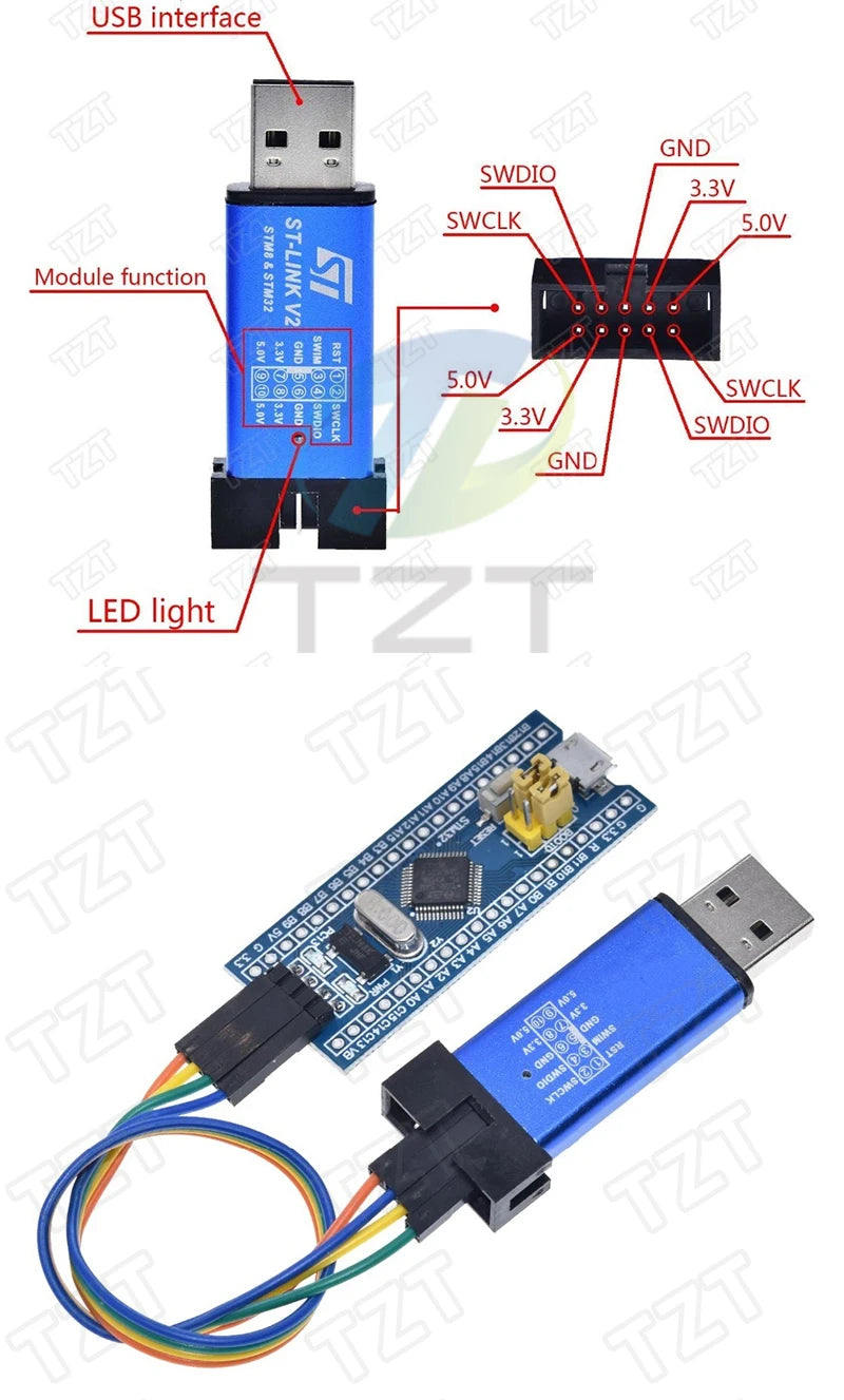 STM32F103C8T6 CH32F103C8T6 ARM STM32 Minimum System Development Board STM32F401 STM32F411 + ST-LINK V2 Download Programmer
