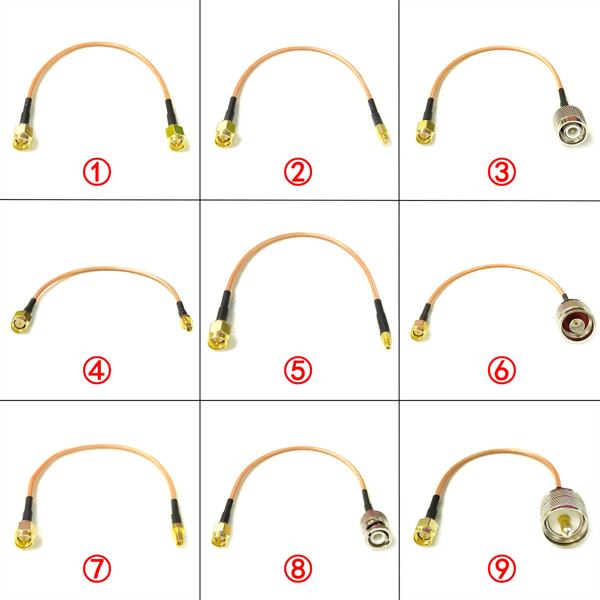 SMA Male Plug to SMA N TNC BNC UHF MCX MMCX TS9 CRC9 Straight Pigtail Cable RG316 for WIFI Wireless 3G 4G Modem NEW