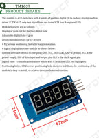 TM1637 4 Bits / TM1638 / MAX7219 8 bit Digital LED Display Module 7 Segment 0.36Inch Clock RED Anode Tube Four Serial Driver