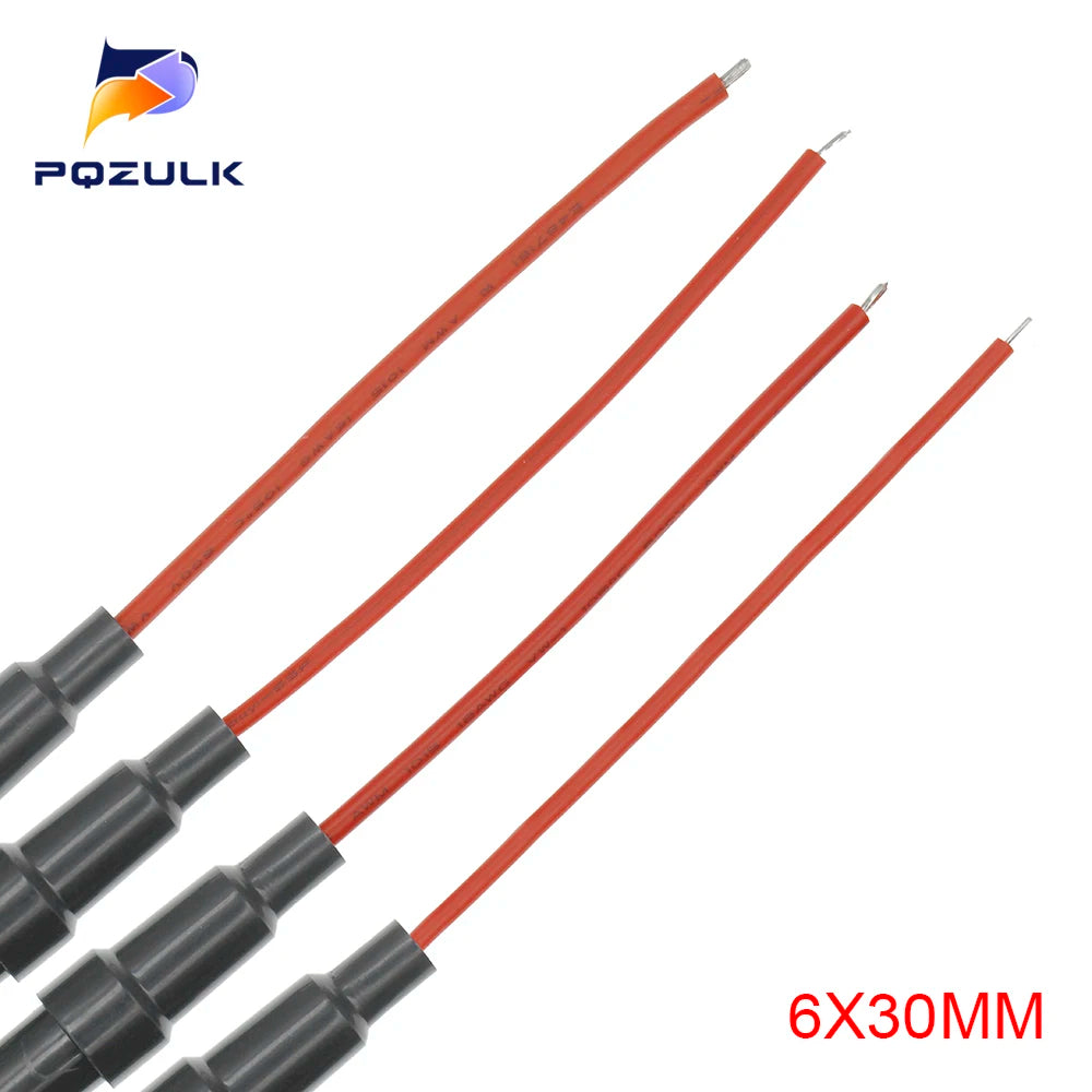 5*20MM 6*30mm Glass Tube Fuse Holder Screw Type Quick Blow 5X20MM Fuses with 22 20 18 16 14AWG Wire 250V for Car