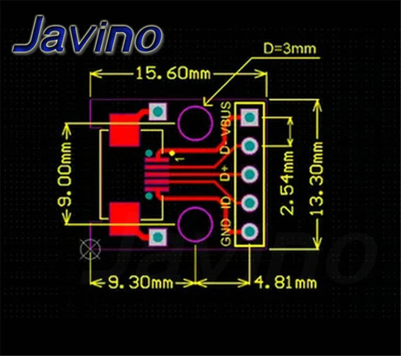 10pcs Micro USB To DIP Adapter 5pin Female Connector Module Board Panel Female 5-Pin Pinboard B Type PCB 2.54 MM