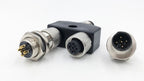 M12 Panel Back Mount Flange Socket Sensor Connector Waterproof Screw Threaded Coupling Male Female 3 4 5 8Pin M1216