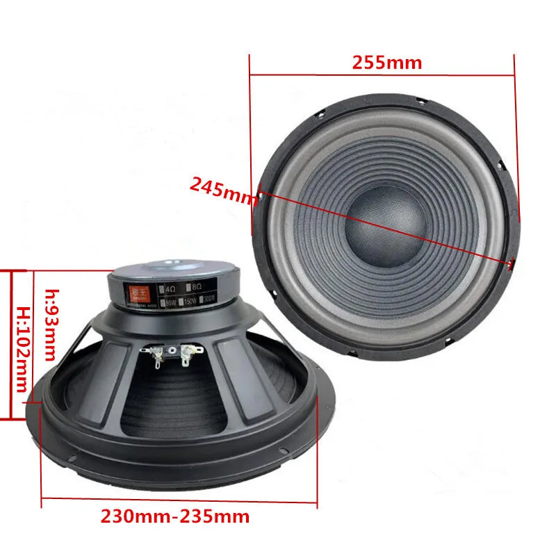 I KEY BUY 10 Inch Steel Custom Frame Paper Cone Foam Edge PA HiFi Music Player Speaker Hi End 600W 4 Ohm 8 Ohm Diameter 255mm