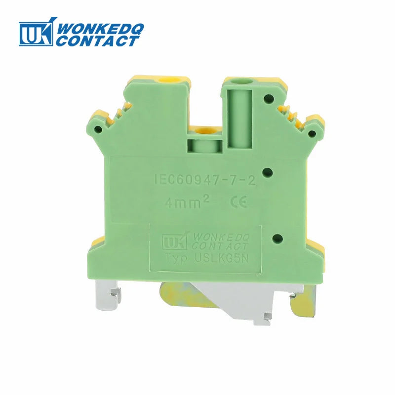 10Pcs USLKG5N USLKG5 Universal Screw Ground Protective Earth Modular Wire Electrical Connector Din Rail Terminal Block USLKG 5mm