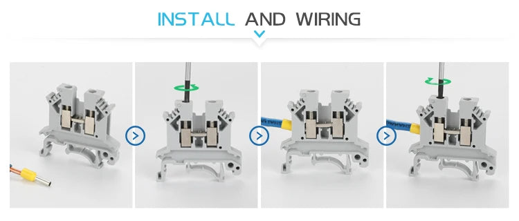 10Pcs UK 2.5 Terminal Block UK2.5B Screw Connection Connect Strip 2.5B 2.5mm² Cable Electrical Din Rail Wire Connector