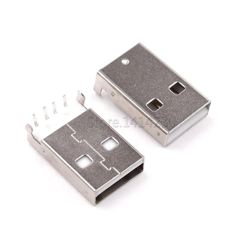 10Pcs USB 2.0 Male A Type USB PCB Connector Plug 90 degree Male USB Connectors 4Pins DIP