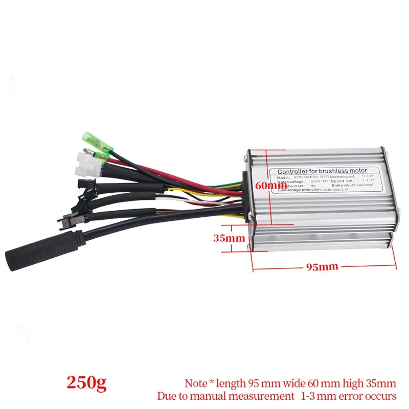 KT Brushless Controller 36V 48V Electric Bike 250W 350W Sine Wave Hall Sensor 15A 17A 6 Mosfet E-bike Scooter Controller Parts