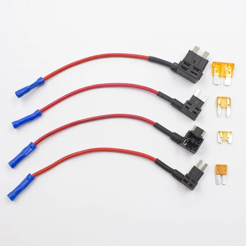 4PCS Car Vehicle Circuit Fuse Tap Adapter Blade Standard Low Profit Mini Micro ATM ATC APM Add-A-Circuit Holder 12-24v